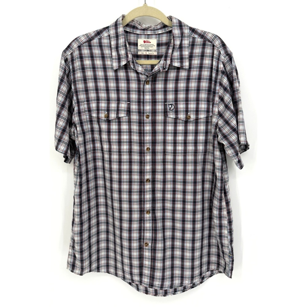 FJALL RAVEN Abisko Cool Plaid Button Up Short Sleeve Shirt Men's XL Regular Fit